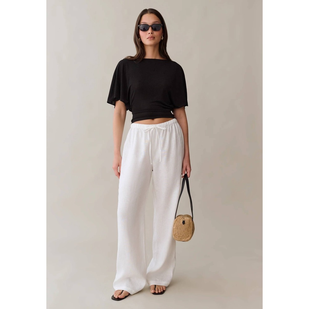 NWT Kourt Jeanette Tie Back Jersey Knit Top in Black - Size Medium